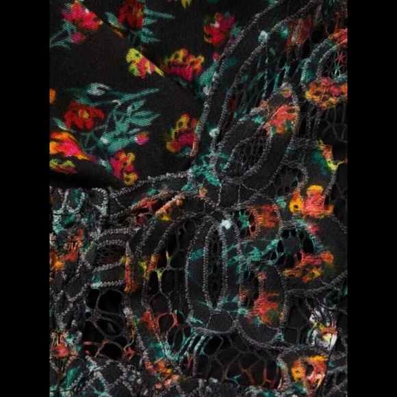 Free People One Intimately Adella Floral Mini Dress Black Combo Size XS - NWT - Picture 5 of 16